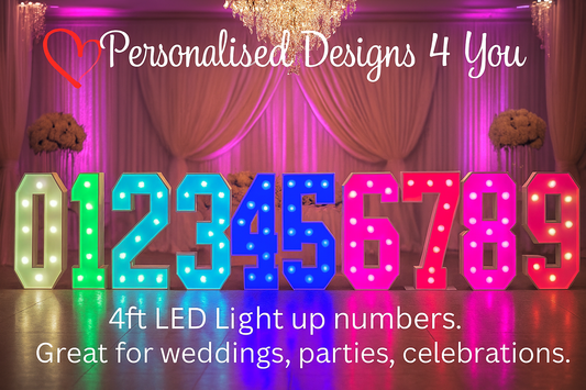 0-9  - 4 FOOT LED NUMBERS TO HIRE